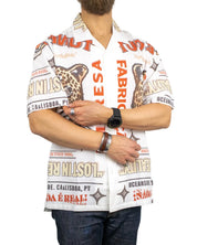 Brixton - Kortärmad Skjorta med Print - Getaway - Leopard - Vit