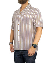 Brixton - Kortärmad Skjorta Randig - Bunker Twisted - Vit