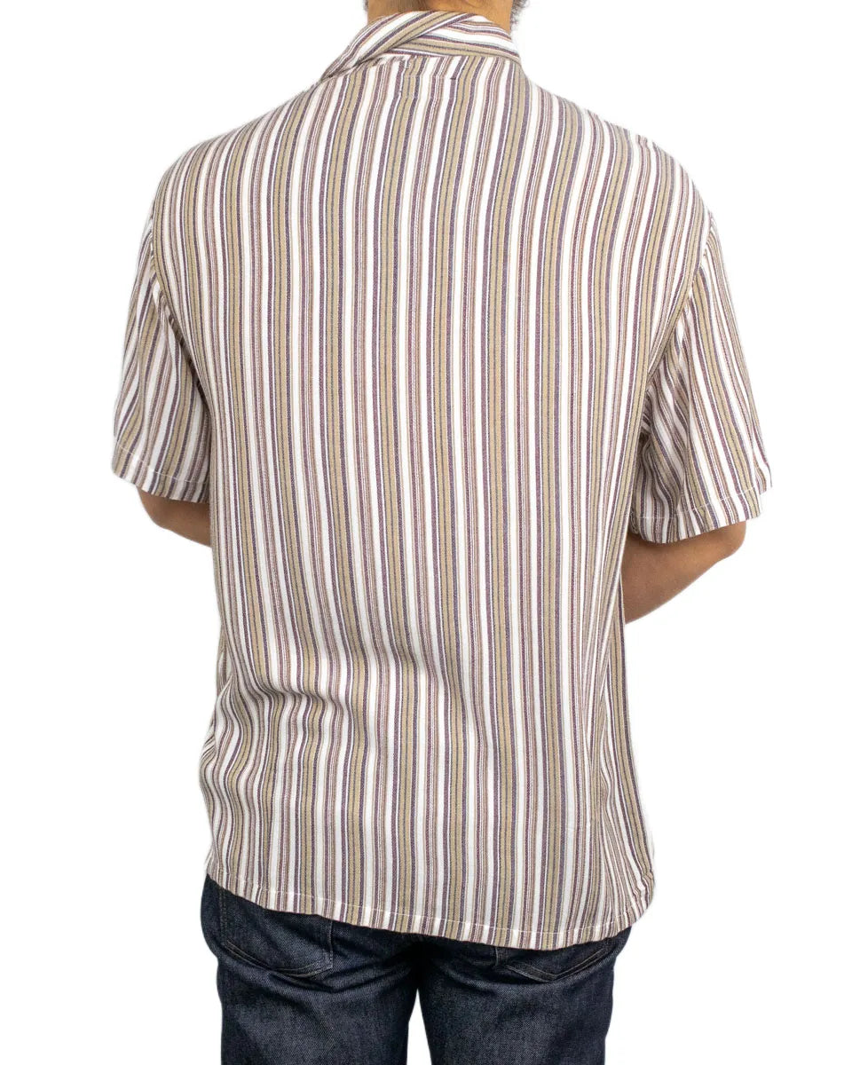 Brixton - Kortärmad Skjorta Randig - Bunker Twisted - Vit