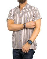 Brixton - Kortärmad Skjorta Randig - Bunker Twisted - Vit