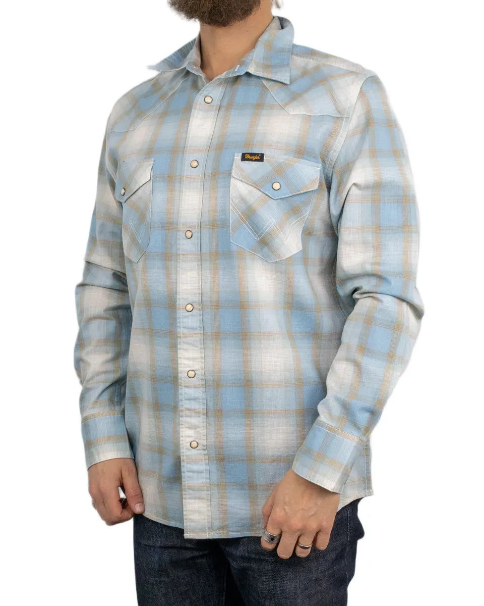 Wrangler - Skjorta Rutig - Western Shirt - Ljusblå