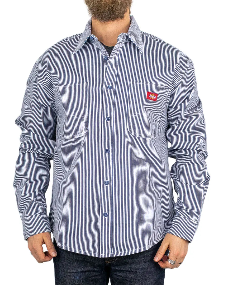 Dickies - Skjorta Randig - Hickory Work - Indigo Blå