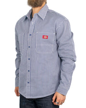 Dickies - Skjorta Randig - Hickory Work - Indigo Blå