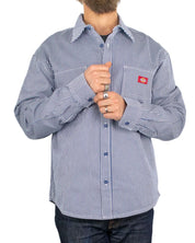 Dickies - Skjorta Randig - Hickory Work - Indigo Blå