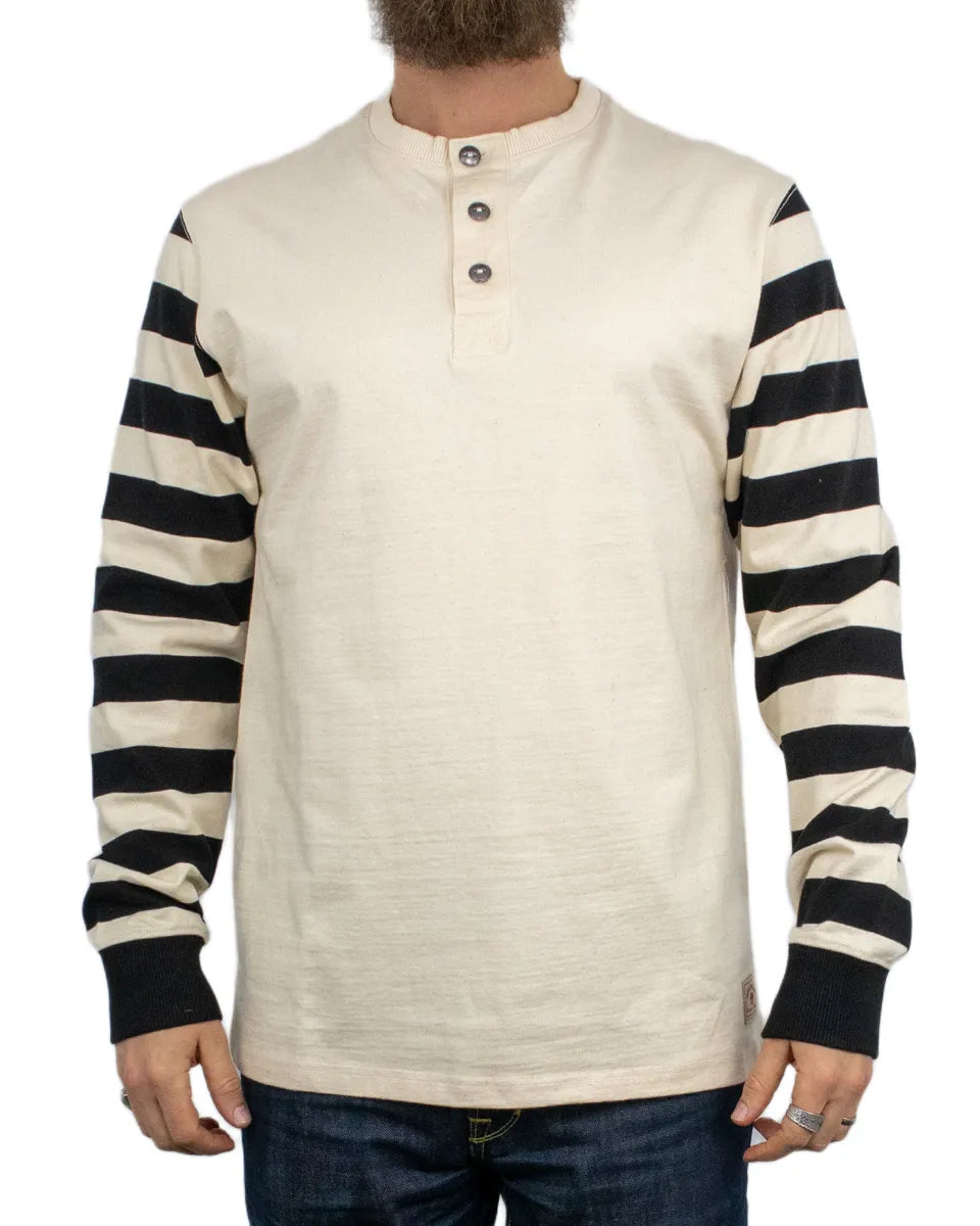 Iron & Resin - Långärmad T-Shirt - Motor Henley - Natural
