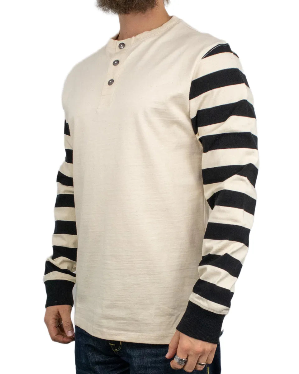 Iron & Resin - Långärmad T-Shirt - Motor Henley - Natural