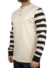 Iron & Resin - Långärmad T-Shirt - Motor Henley - Natural
