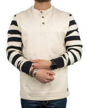 Iron & Resin - Långärmad T-Shirt - Motor Henley - Natural