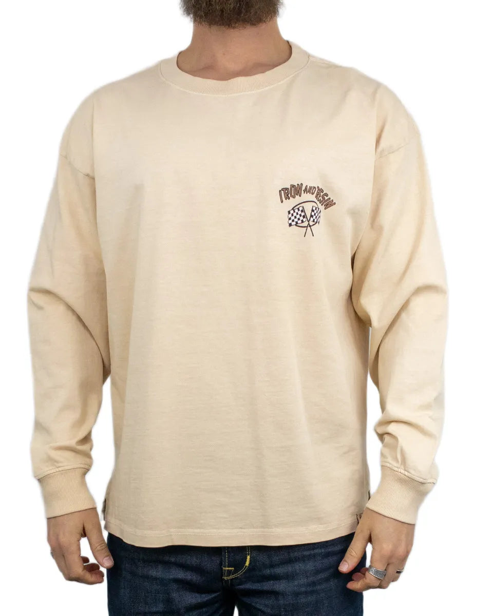 Iron & Resin - Långärmad T-Shirt - Live Fast - Natural