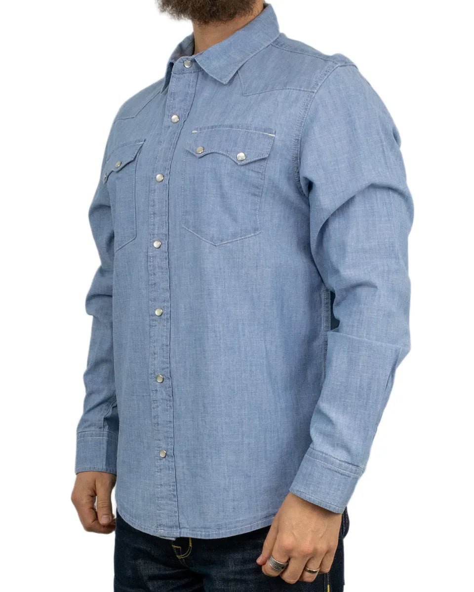 Iron & Resin - Chambray Skjorta - Glider - Blå