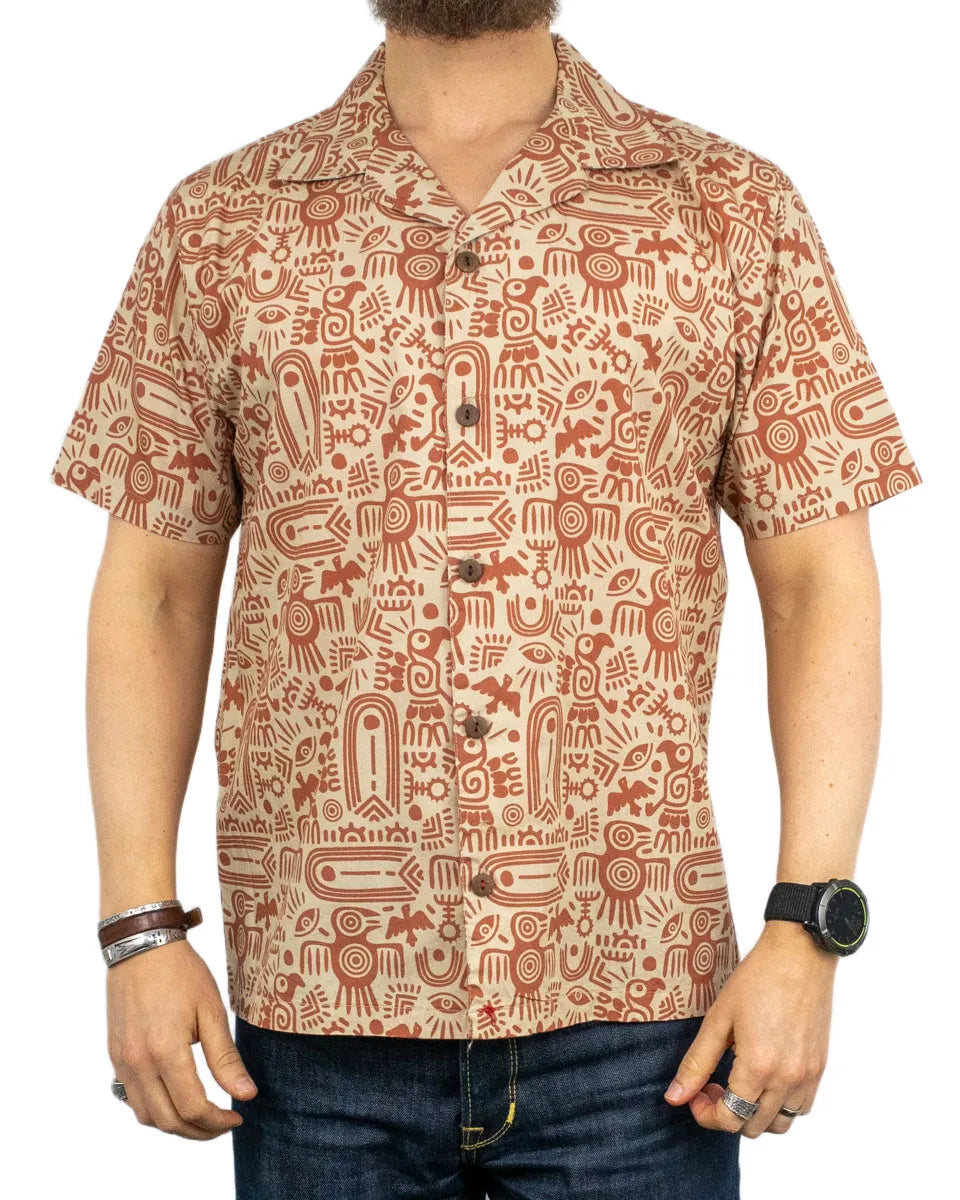 Iron & Resin - Kortärmad Skjorta - Aztec - Beige