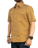 Iron & Resin - Kortärmad Skjorta med Brodyr - Sapa - Beige
