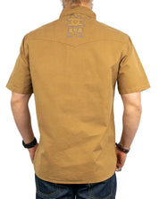Iron & Resin - Kortärmad Skjorta med Brodyr - Sapa - Beige