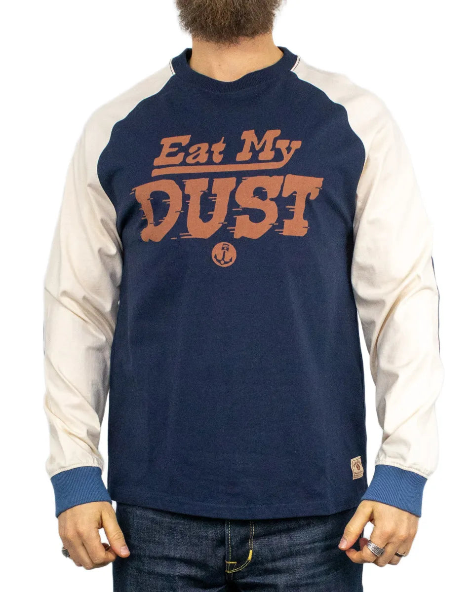 Iron & Resin - Långärmad T-Shirt - Raglan - Eat My Dust - Blå
