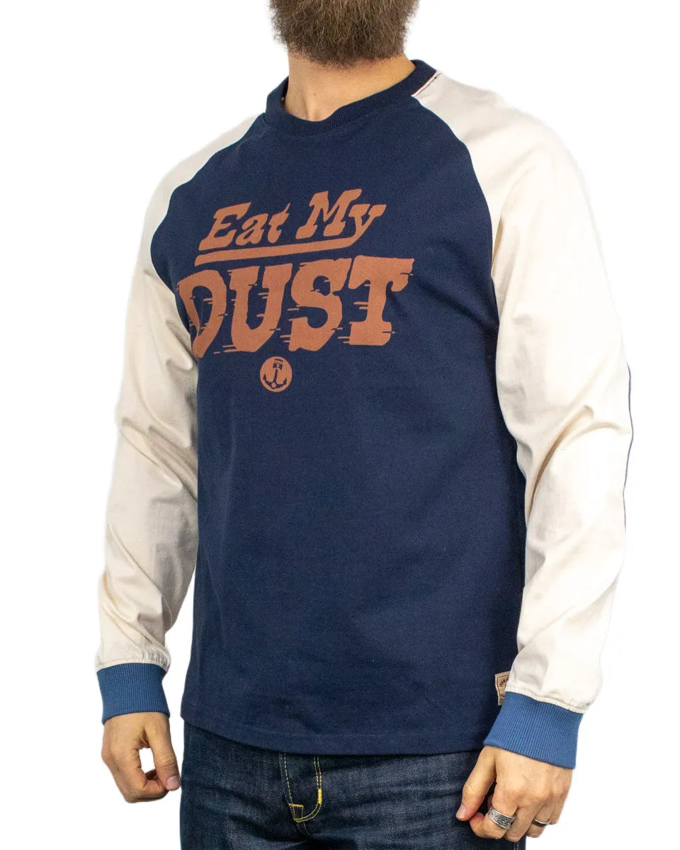 Iron & Resin - Långärmad T-Shirt - Raglan - Eat My Dust - Blå