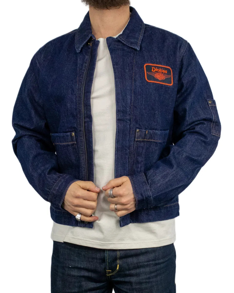 Dickies X Harley Davidson - Jeansjacka - Denim - Rinsed Blå