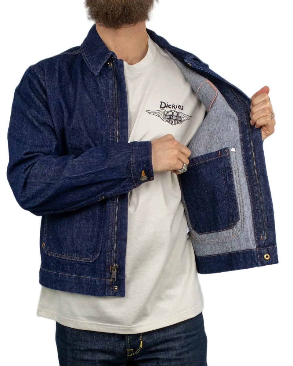 Dickies X Harley Davidson - Jeansjacka - Denim - Rinsed Blå