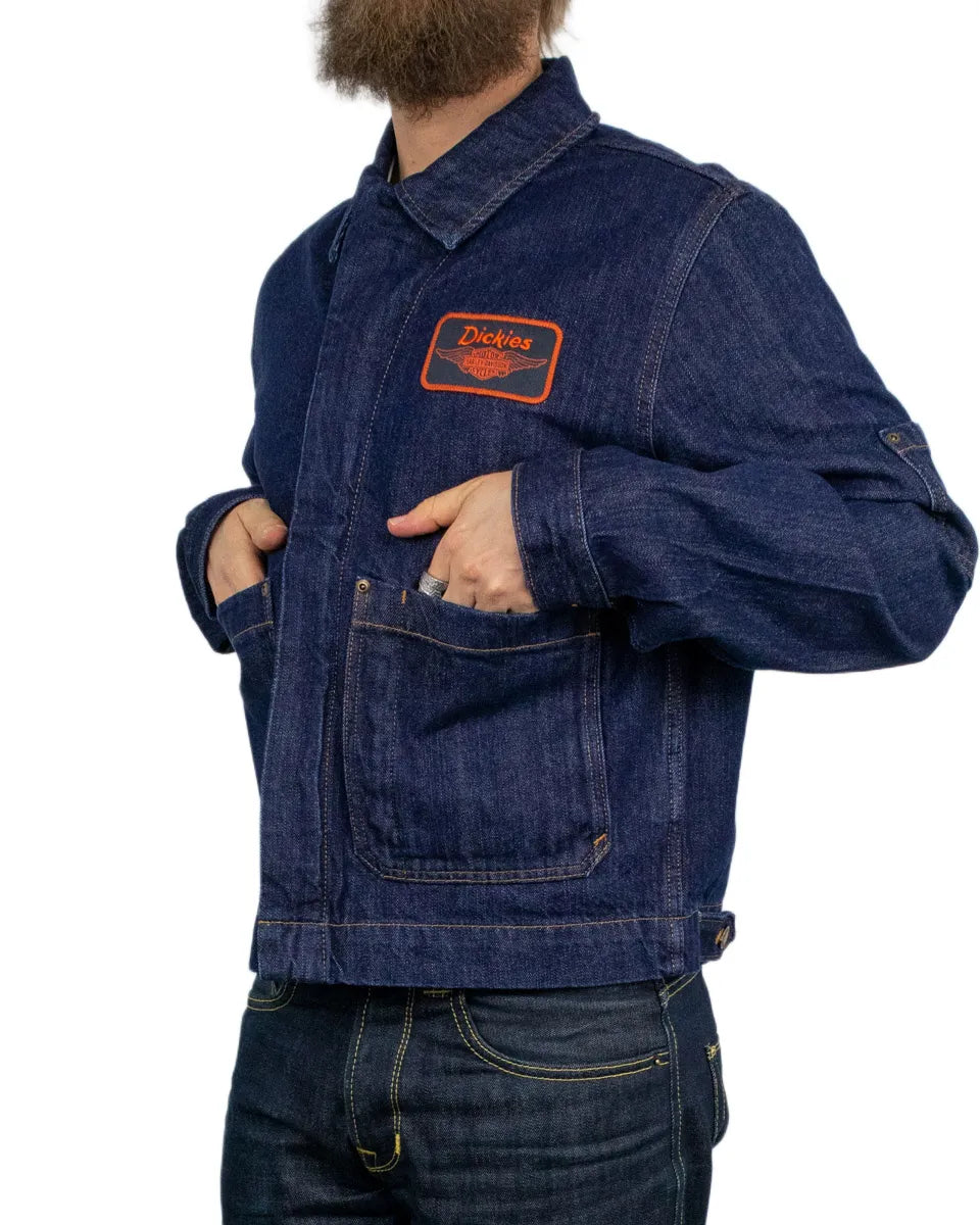 Dickies X Harley Davidson - Jeansjacka - Denim - Rinsed Blå