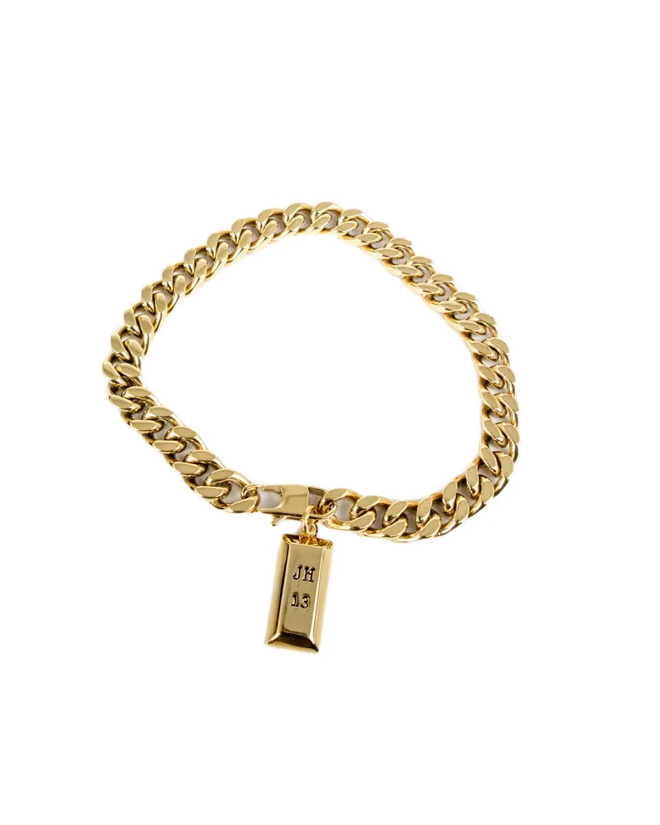 Jernhest - Malte Armband - Pansarlänk - Guld