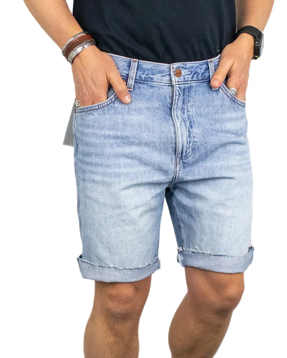 Wrangler - Jeansshorts - Avklippta Cowboy Dawn - Blå