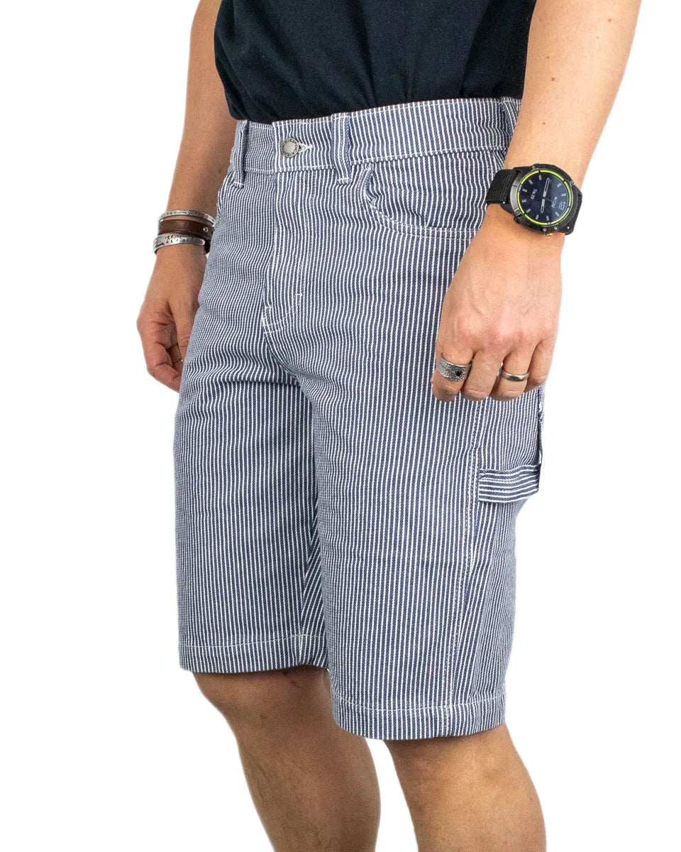 Dickies - Shorts Randiga - Hickory 11" Carpenter - Blå/Vit