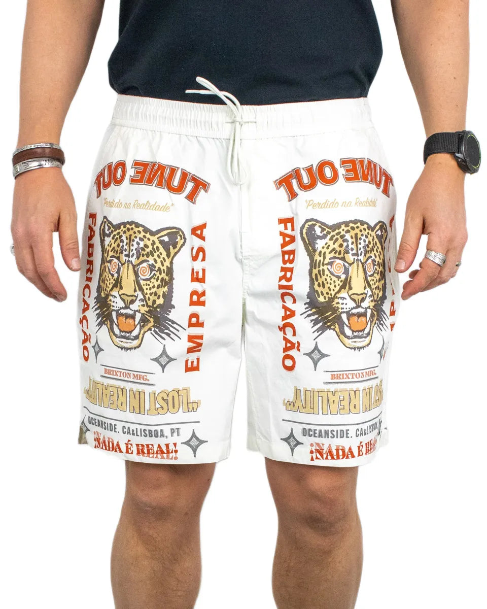 Brixton - Shorts - Everyday Hyrbid 7" - Panter - Vit