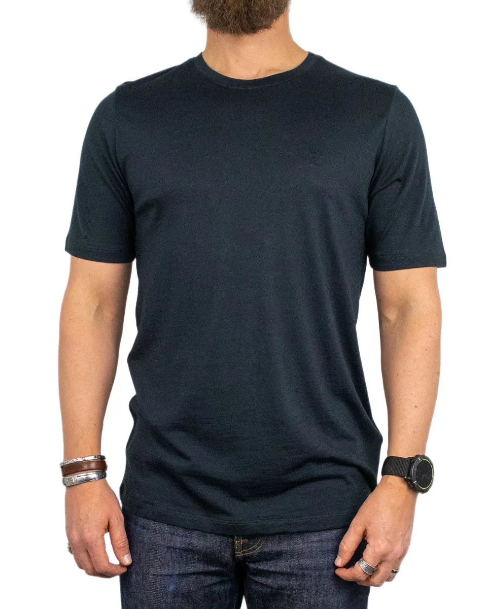 Fjällräven - T-Shirt i Ull - Abisko Wool - Svart