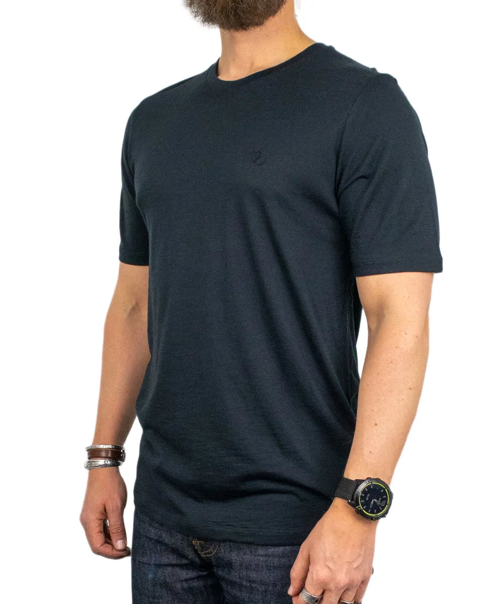 Fjällräven - T-Shirt i Ull - Abisko Wool - Svart