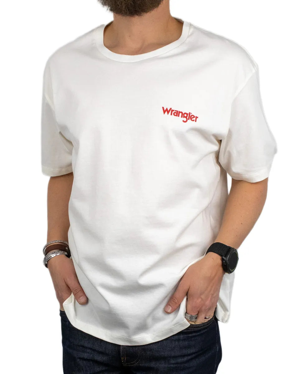 Wrangler - T-Shirt - Cowboy Country - Vit