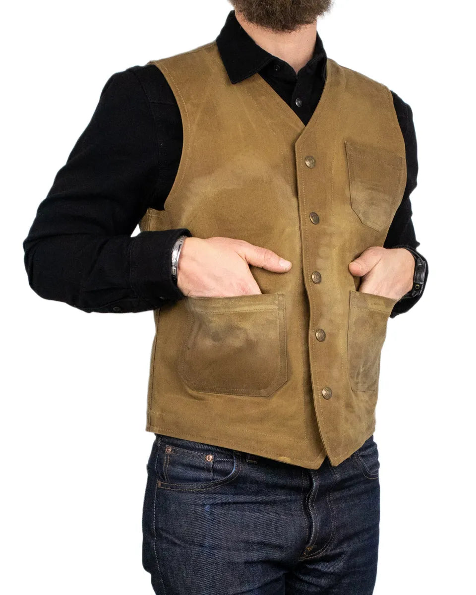 Pike Brothers - Vaxad Väst - 1937 Roamer Vest - Brun