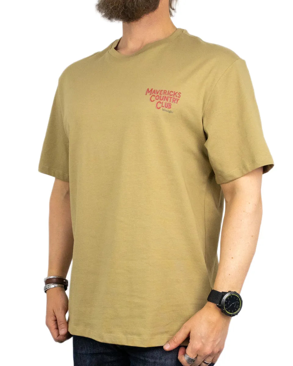 Wrangler - T-Shirt - Mavericks Country Club - Brun