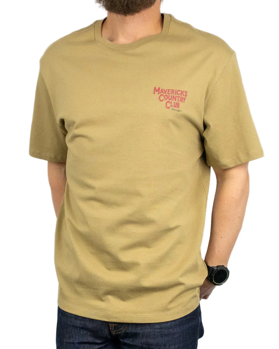 Wrangler - T-Shirt - Mavericks Country Club - Brun