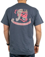 Pike Brothers - T-Shirt - Zero Fucks Given - Blå