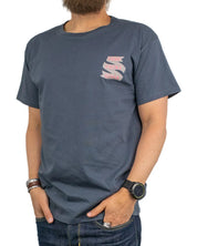 Pike Brothers - T-Shirt - Zero Fucks Given - Blå