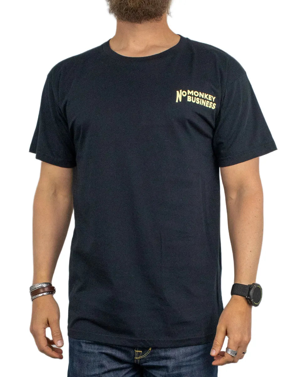 Pike Brothers - T-Shirt - No Monkey Business - Svart