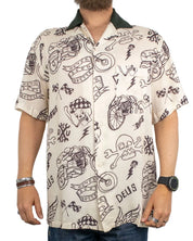 Deus Ex Machina - Kortärmad Skjorta - Doodle Shirt - Benvit