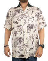 Deus Ex Machina - Kortärmad Skjorta - Doodle Shirt - Benvit