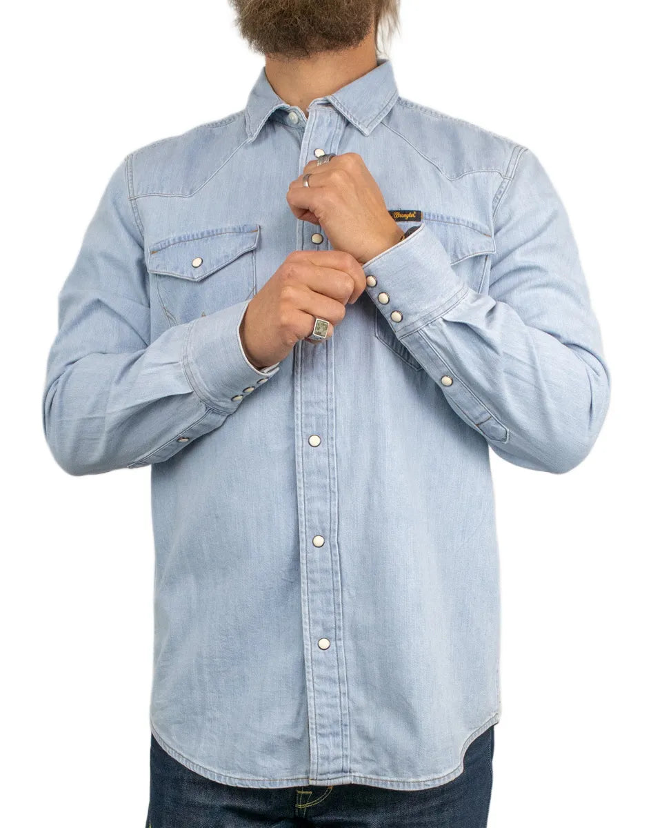 Wrangler - Western jeansskjorta - Tvättad Blå - Riverbank