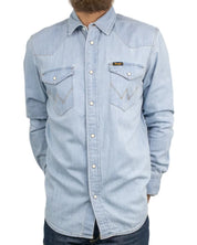 Wrangler - Western jeansskjorta - Tvättad Blå - Riverbank