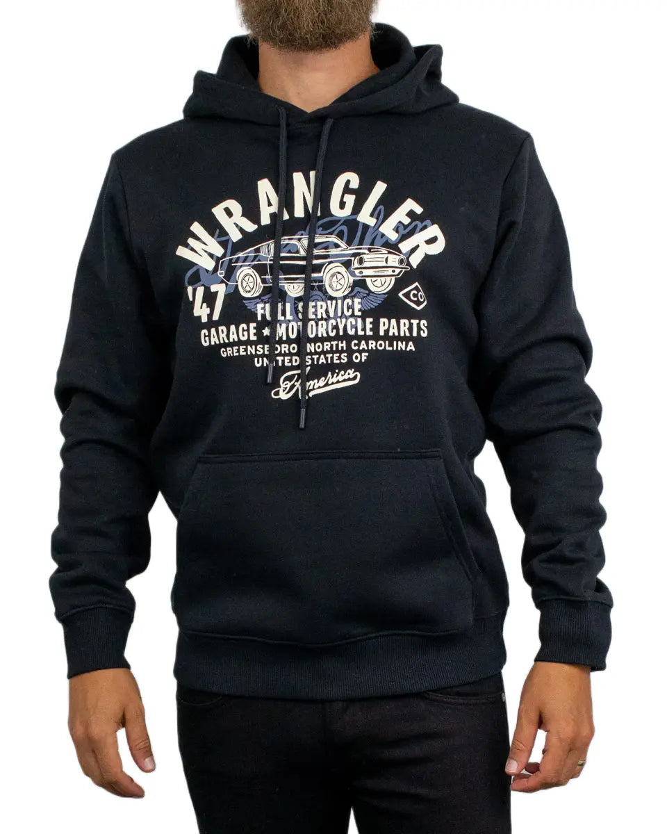 Wrangler - Hoodie - Americana Black Beauty - Svart
