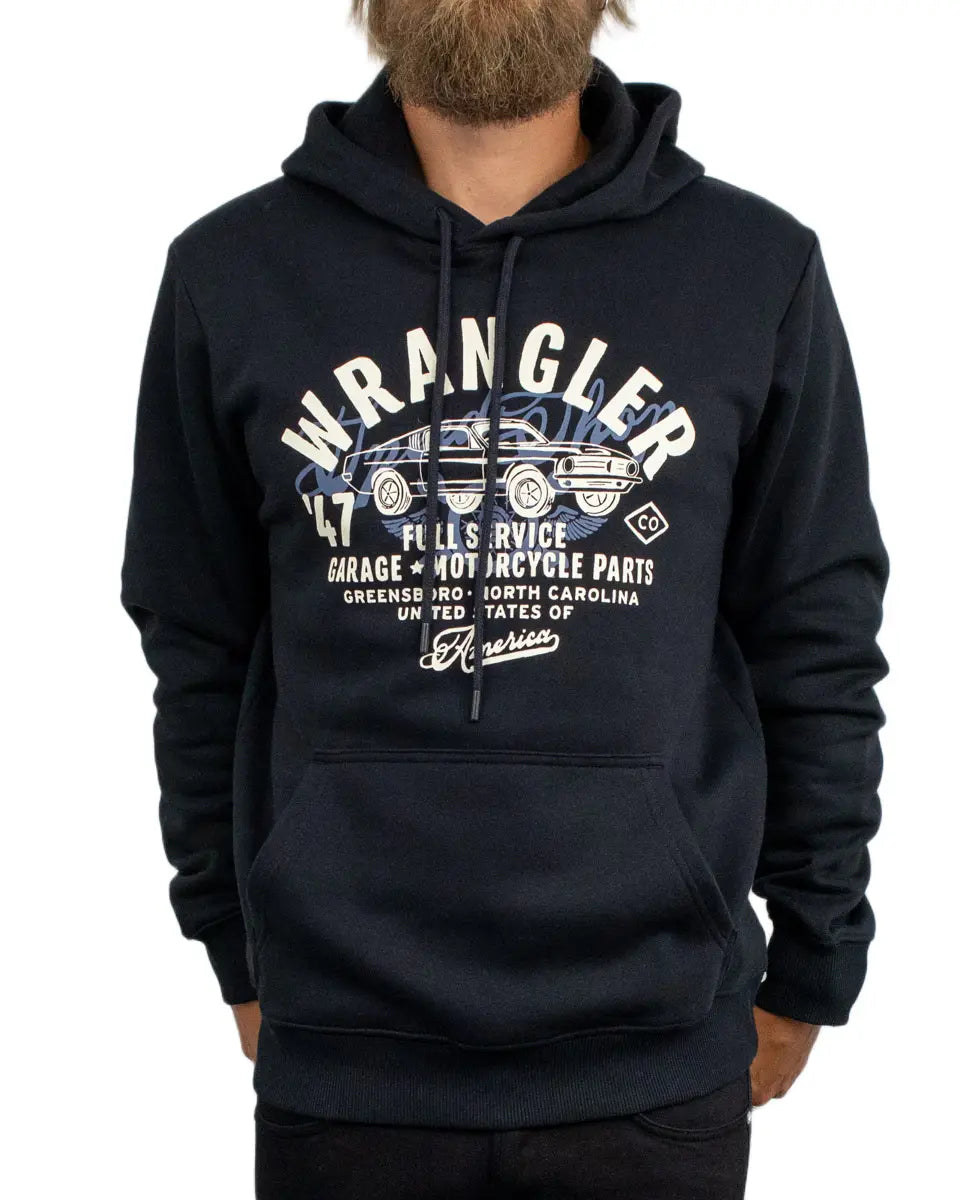 Wrangler - Hoodie - Americana Black Beauty - Svart