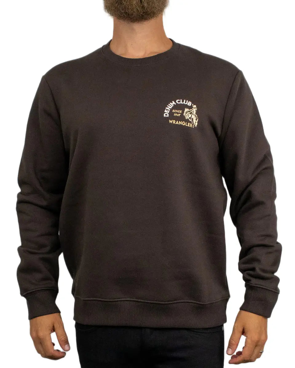 Wrangler - Sweatshirt - Small Graphic Crew Chocolate Torte - Brun