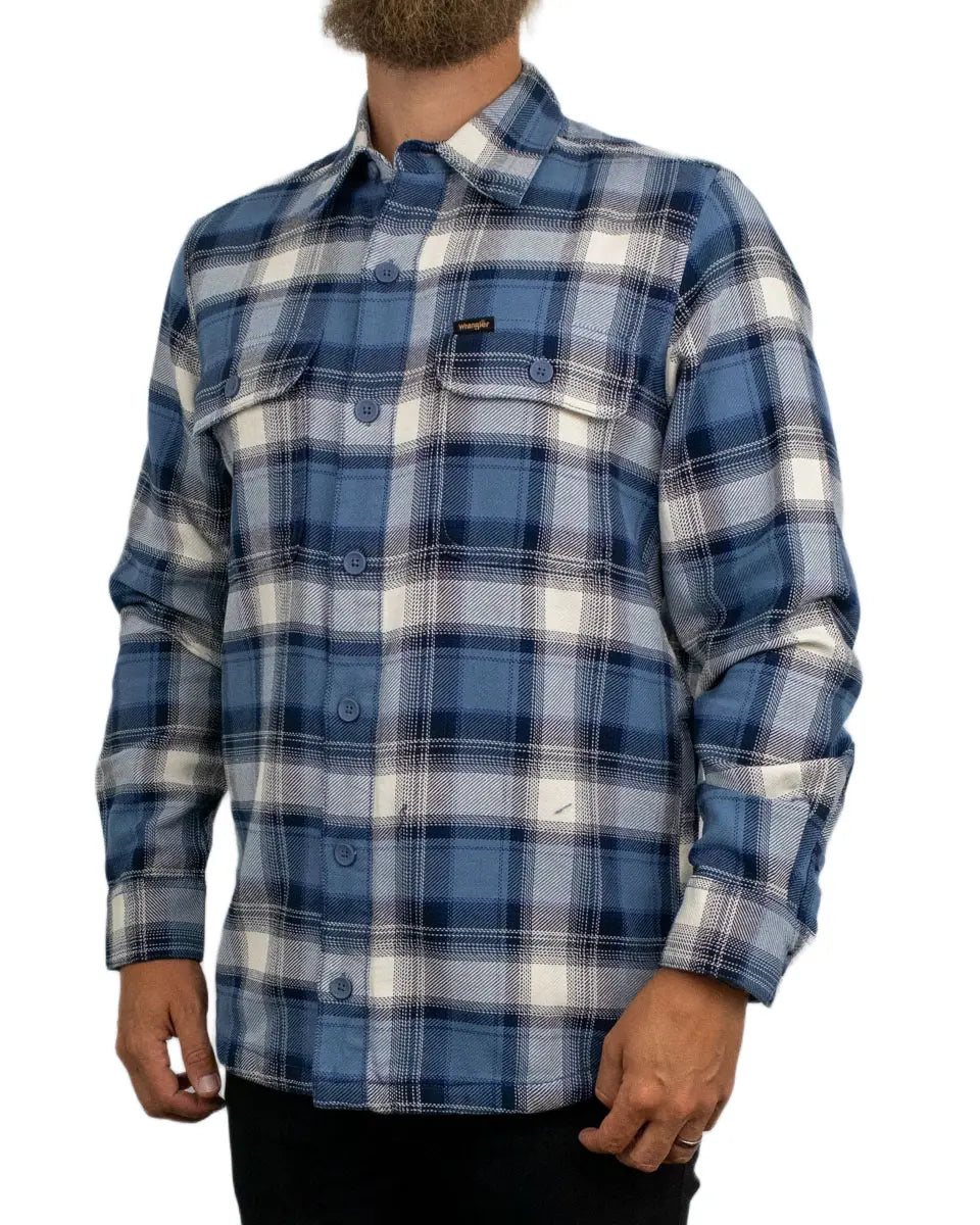 Wrangler - Skjorta - Western Utility Shirt Bering Sea - Blå