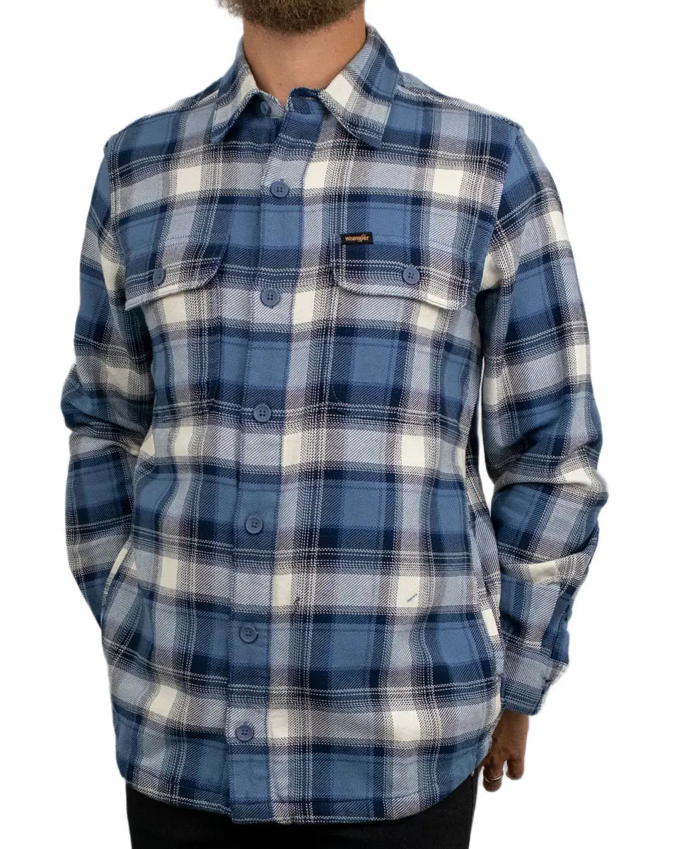 Wrangler - Skjorta - Western Utility Shirt Bering Sea - Blå