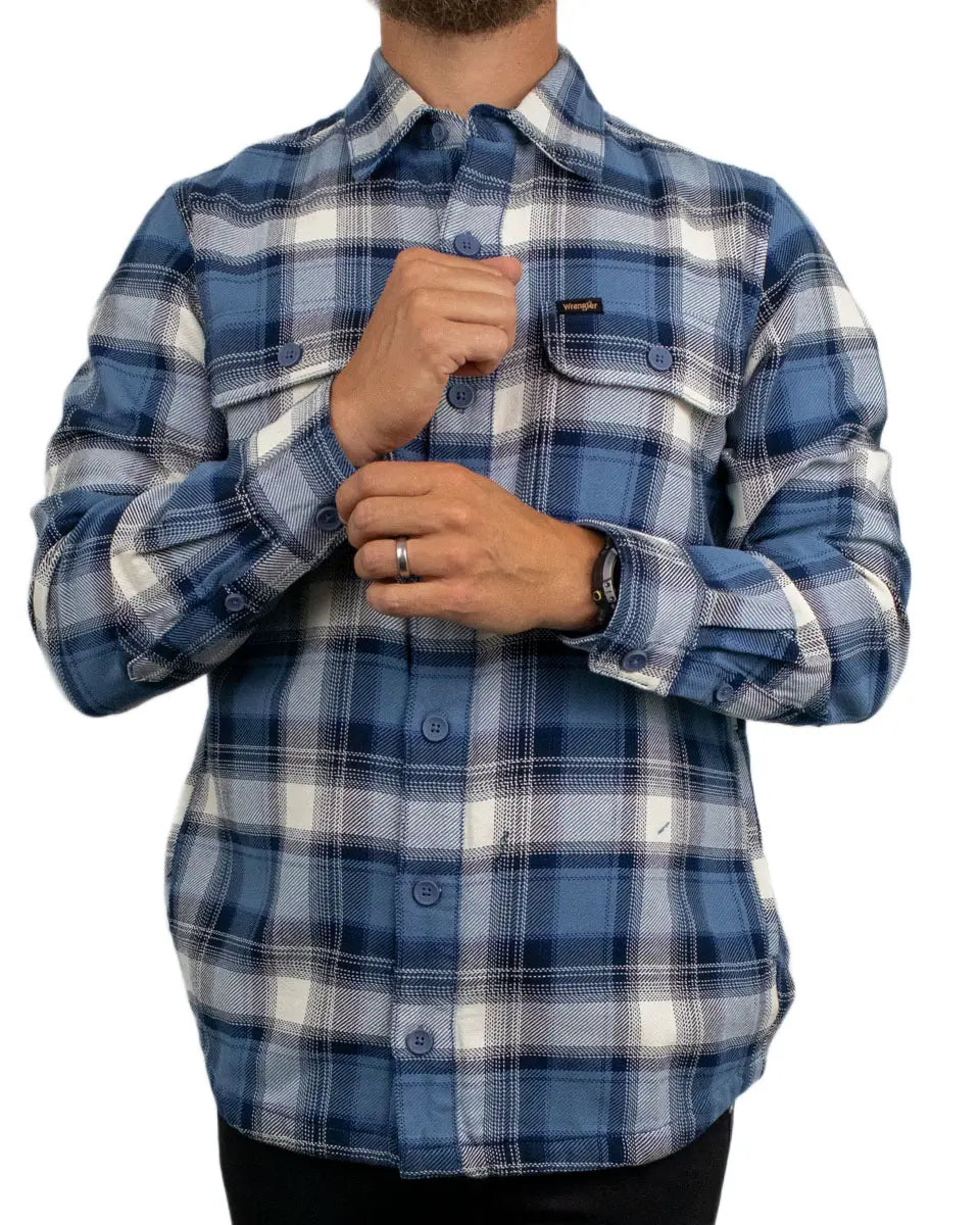 Wrangler - Skjorta - Western Utility Shirt Bering Sea - Blå