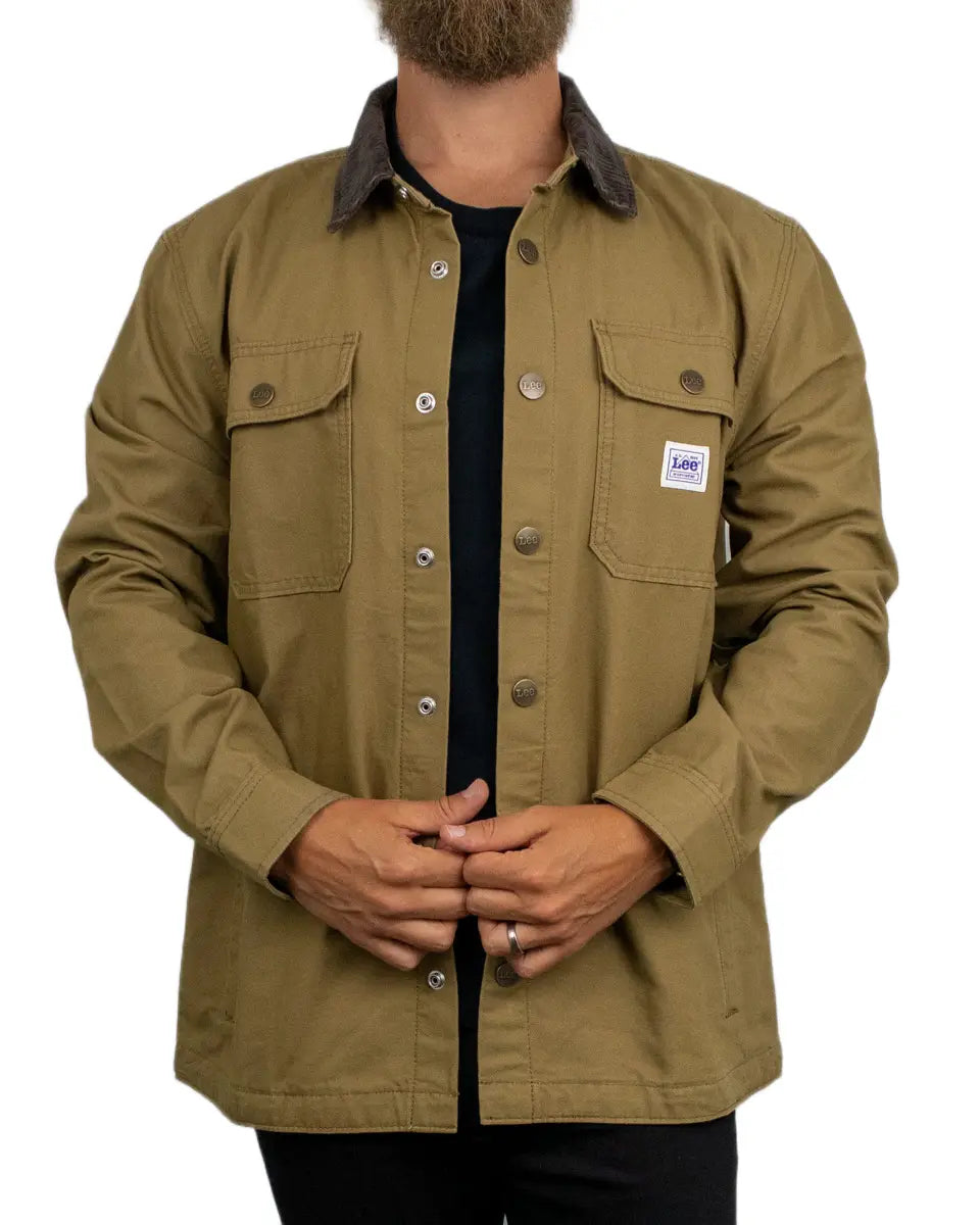 Lee Jeans - Overshirt - Workwear Relaxed Overshirt Dark Khaki - Khaki / Beige