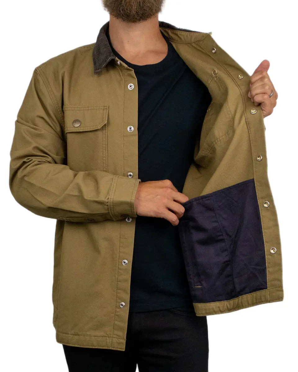 Lee Jeans - Overshirt - Workwear Relaxed Overshirt Dark Khaki - Khaki / Beige