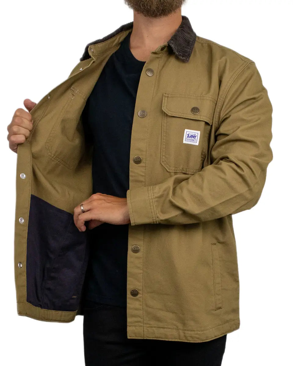 Lee Jeans - Overshirt - Workwear Relaxed Overshirt Dark Khaki - Khaki / Beige