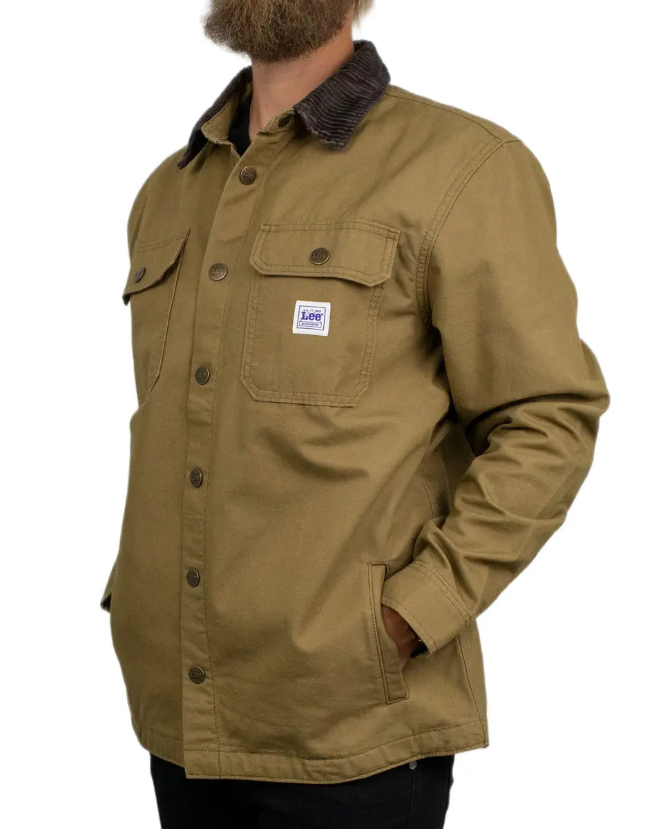 Lee Jeans - Overshirt - Workwear Relaxed Overshirt Dark Khaki - Khaki / Beige