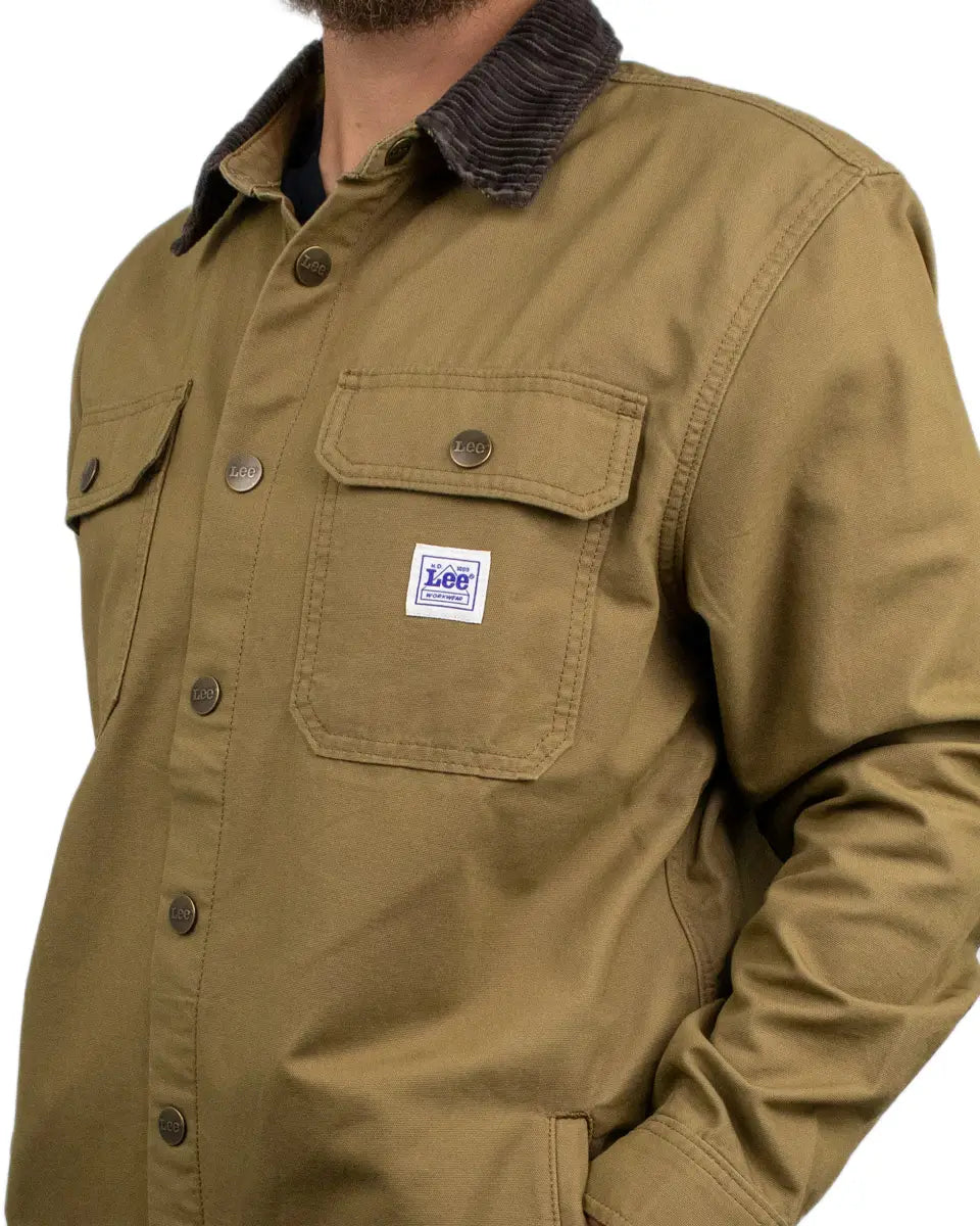 Lee Jeans - Overshirt - Workwear Relaxed Overshirt Dark Khaki - Khaki / Beige